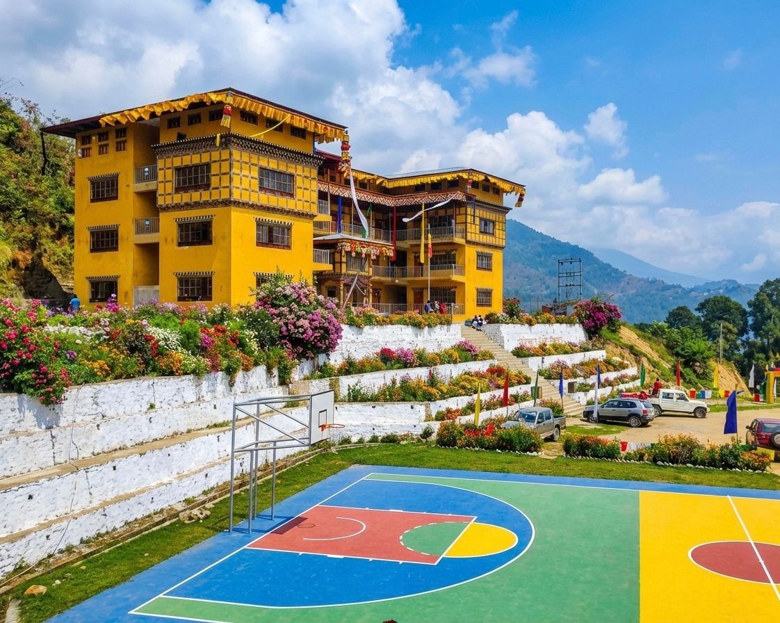 Basketball court at Dungsam Academy